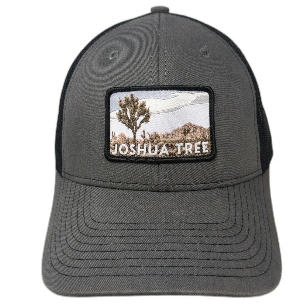 PARK HATS Joshua Tree Trucker Hat Gray One Size Snapback Mesh California Desert